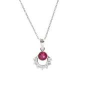 925 Ayar Gümüş Nişane Tasarım Yakut Taşlı Kolye - 4