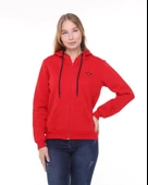 Backpacker Kadın Sweatshirt Kapüşonlu Fermuarlı Kırmızı - 2