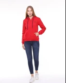 Backpacker Kadın Sweatshirt Kapüşonlu Fermuarlı Kırmızı - 1