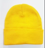 Katlamalı Renkli Bere Basic Düzrenk Bere SARI Battal Standart - 1