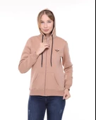 Backpacker Kadın Sweatshirt Kapüşonlu Fermuarlı Bej - 5