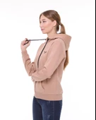 Backpacker Kadın Sweatshirt Kapüşonlu Fermuarlı Bej - 3