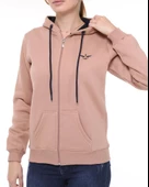 Backpacker Kadın Sweatshirt Kapüşonlu Fermuarlı Bej - 7