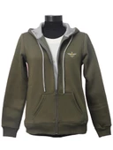 Backpacker Kadın Sweatshirt Kapüşonlu Fermuarlı Haki - 9