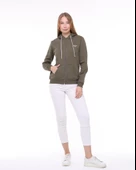 Backpacker Kadın Sweatshirt Kapüşonlu Fermuarlı Haki - 1