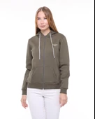 Backpacker Kadın Sweatshirt Kapüşonlu Fermuarlı Haki - 2