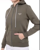 Backpacker Kadın Sweatshirt Kapüşonlu Fermuarlı Haki - 8