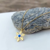 Vaoov 925 Ayar Gümüş Opal Taşlı Gold Kar Tanesi Kolye thumbnail 3