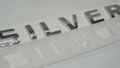 DK Tuning Silverado Bagaj Gümüş Yazı Logo Chevrolet İle Uyumlu - 5