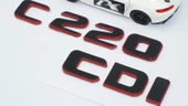 DK Tuning C 220 CDi Bagaj Kırmızı Siyah ABS Yazı Logo Benz İle Uyumlu - 4