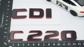 DK Tuning C 220 CDi Bagaj Kırmızı Siyah ABS Yazı Logo Benz İle Uyumlu - 2