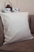 Krem Premium 100 Pamuklu Fermuarsız Kırlent Kılıfı 43x43cm - 1