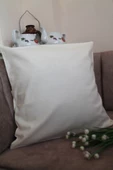 Krem Premium 100 Pamuklu Fermuarsız Kırlent Kılıfı 43x43cm - 2