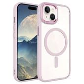 iPhone 15 Kılıf Wireless Şarj Özellikli Krom Magsafe Silikon Kapak Kılıf thumbnail 11