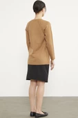 Saç Örgü Detaylı Tunik Triko Kazak - Kamel thumbnail 6
