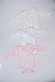 BABYTOO 3'LÜ KARIŞIK DESENLİ UZUN KOLLU BEBEK ÇITÇITLI BADİ - 4