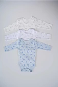 BABYTOO 3'LÜ KARIŞIK DESENLİ UZUN KOLLU BEBEK ÇITÇITLI BADİ - 5