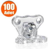 Açılı T Bağlantı Çektirme Şeffaf Plastik Köşe Birleştirme Kelebek (100 ADET) thumbnail 1