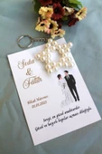 30 Adet Zincirli İnci Yıldız Anahtarlık - Kişiye Özel - Kına Hediyesi - Söz Hediyesi - Nikah Hatıra thumbnail 5