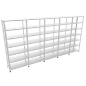 7 Katlı 5'li Galvaniz Çelik Raf - Depo, Arşiv, Kiler, Dosya, Market Rafı  43x60 cm 150 cm 1.50 mm - 2