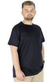 Mode XL Büyük Beden Erkek T-Shirt Basic 20031 Lacivert thumbnail 2