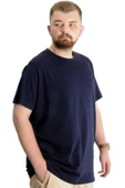 Mode XL Büyük Beden Erkek T-Shirt Basic 20031 Lacivert thumbnail 6