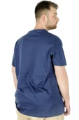 Mode XL Büyük Beden Erkek T-Shirt Basic 20031 İndigo thumbnail 3