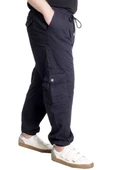 Mode XL Büyük Beden Keten Kargo Jogger Valencia 21911 Lacivert - 3