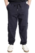 Mode XL Büyük Beden Keten Kargo Jogger Valencia 21911 Lacivert - 6