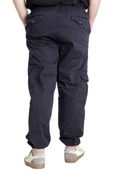 Mode XL Büyük Beden Keten Kargo Jogger Valencia 21911 Lacivert - 5