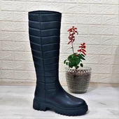 M.P 2752 Siyah Fermuarlı İçi Kürklü 46cm Paraşüt Bayan Çizme - 6
