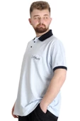 Mode XL Büyük Beden Erkek Polo T-shirt SAILING 23344 Mavi thumbnail 2