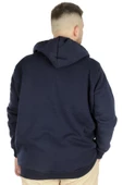 Mode XL Büyük Beden Erkek Sweatshirt Zippered Recycle B20533 Lacivert thumbnail 3