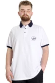 Mode XL Büyük Beden Erkek Polo T-shirt POTENT 23348 Beyaz - 1