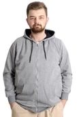 Mode XL Erkek Hırka Kapson Fermuarlı Steel Interlock 21600 Gri Melanj - 3