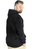 Mode XL Erkek Sweatshirt Kapşonlu Kanguru Pocket Basic 20562 Siyah - 3