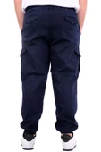 Mode XL Büyük Beden Erkek Gabardin Kargo Jogger Pantolon Doğa 21927 Lacivert - 7