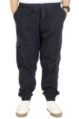 Mode XL Büyük Beden Erkek Gabardin Kargo Jogger Pantolon Doğa 21927 Lacivert - 1