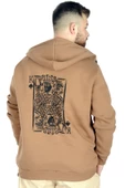Mode XL Erkek Sweat Kapşonlu Fermuarlı 22539 Sütlü Kahve - 3