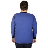 Mode XL Büyük Beden Erkek Sweatshirt Fifty Eight 19137 İndigo - 2