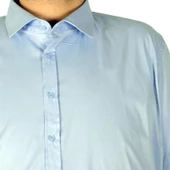 Mode XL Buyuk Beden Erkek Gömlek Kısa Kol  Classic 19394 Mavi - 4