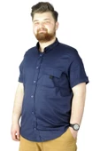 Mode XL Büyük Beden Gömlek Gabardin TekCep 22363 Lacivert - 1