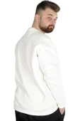 Mode XL Erkek Sweatshirt Bisiklet Yaka Basic 20131 Ekru thumbnail 2