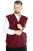 Mode XL Büyük Beden Erkek Yelek Selanik 20545 Bordo - 1