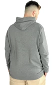 Mode XL Erkek Sweat Kapşon Parçalı Kanguru Cep 22527 Antramelanj - 3