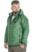 Mode XL Büyük Beden Mont Kapitone Kapşonlu 22602 Yeşil thumbnail 2