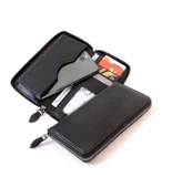 Telefon Bölmeli Fermuarlı Cüzdan Büyük Paraportföy El Çantası SİYAH thumbnail 4