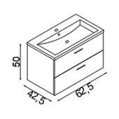 Teta Home Batum 65 cm MDF Banyo Lavabolu Alt Dolap  Krem thumbnail 4