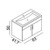 Teta Home Yalova 65 cm Mdf Banyo Lavabolu Alt Dolap  Beyaz - 4