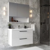 Teta Home Batum 65 Cm Mdf Banyo Dolabı Seti  Beyaz - 1